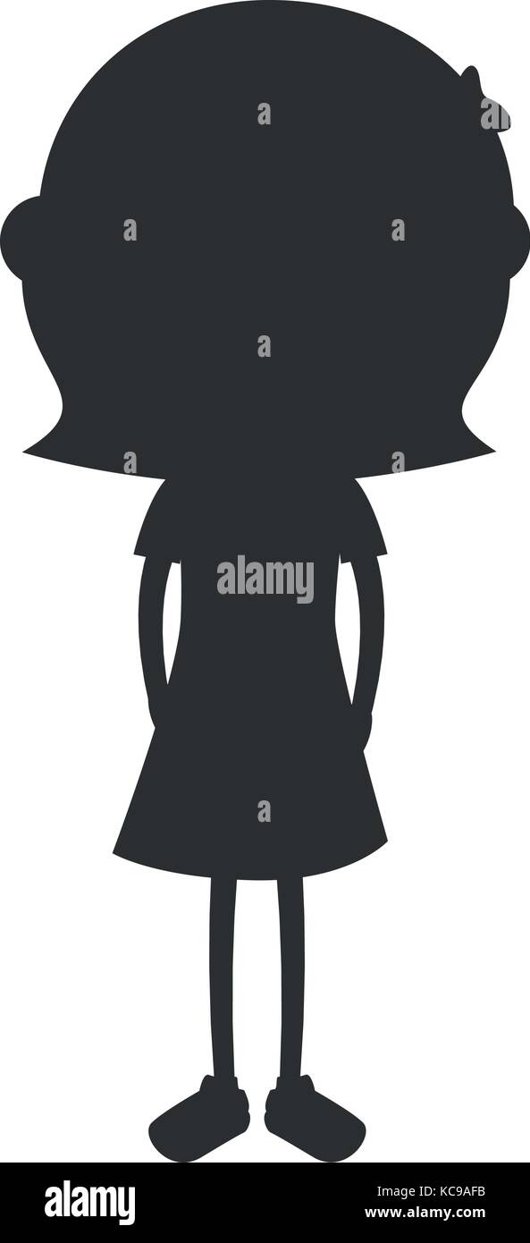 beautiful little girl silhouette character vector illustration design ...