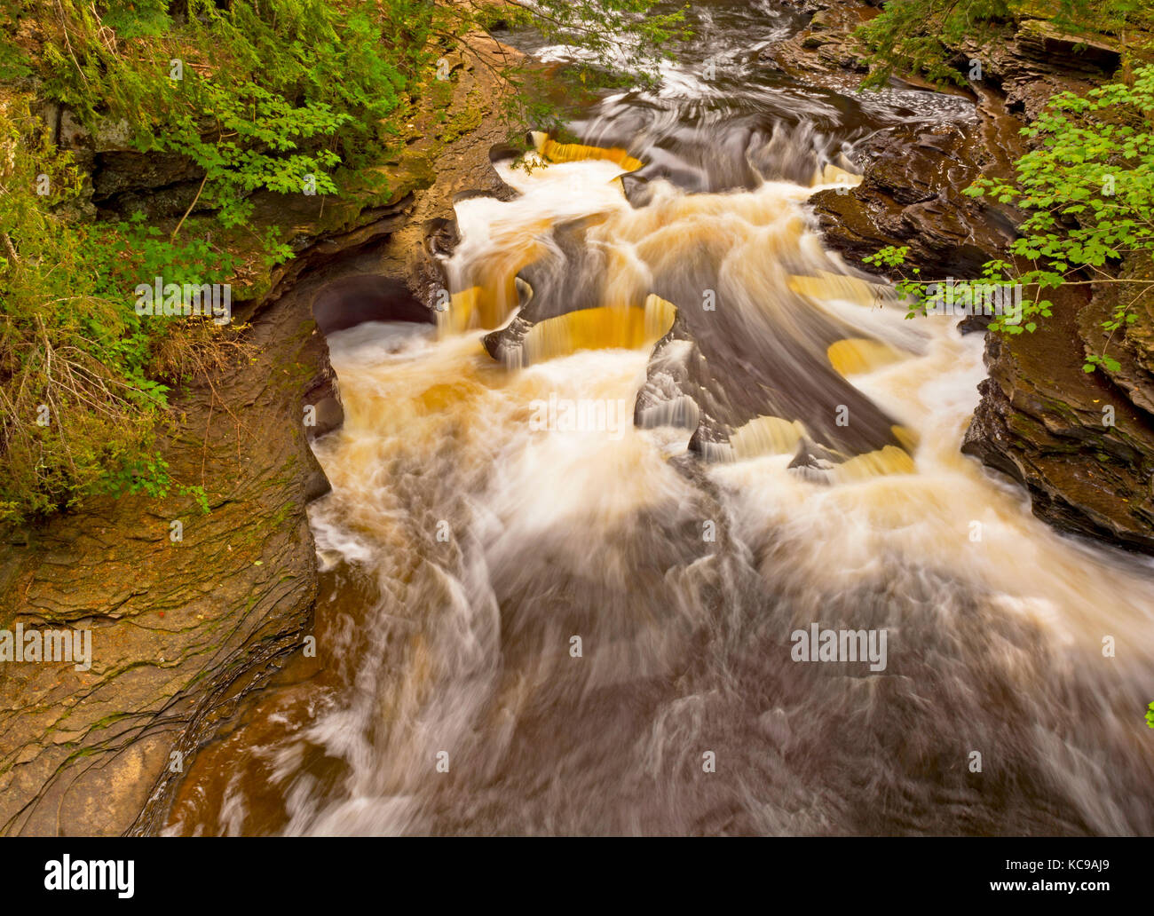Potholes in the Presque Isle River in Northern Michigan Stock Photo Alamy