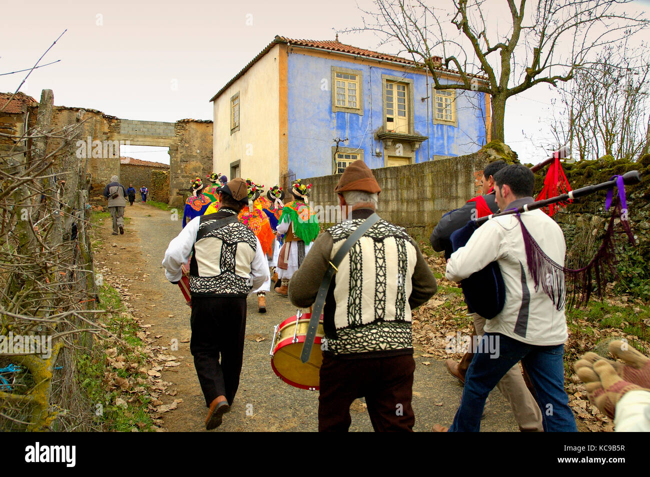 Traditional winter festivities in Constantim. Trás-os-Montes, Portugal Stock Photo