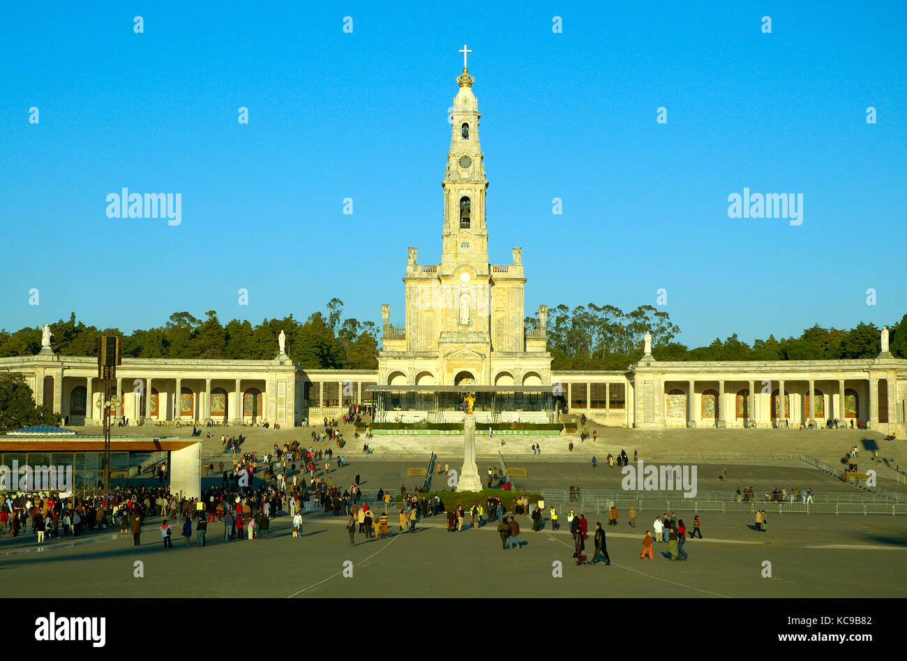 Basilica of Fatima, a catholic sanctuary, properly called the Basilica of Our Lady of the Rosary. Portugal Stock Photo