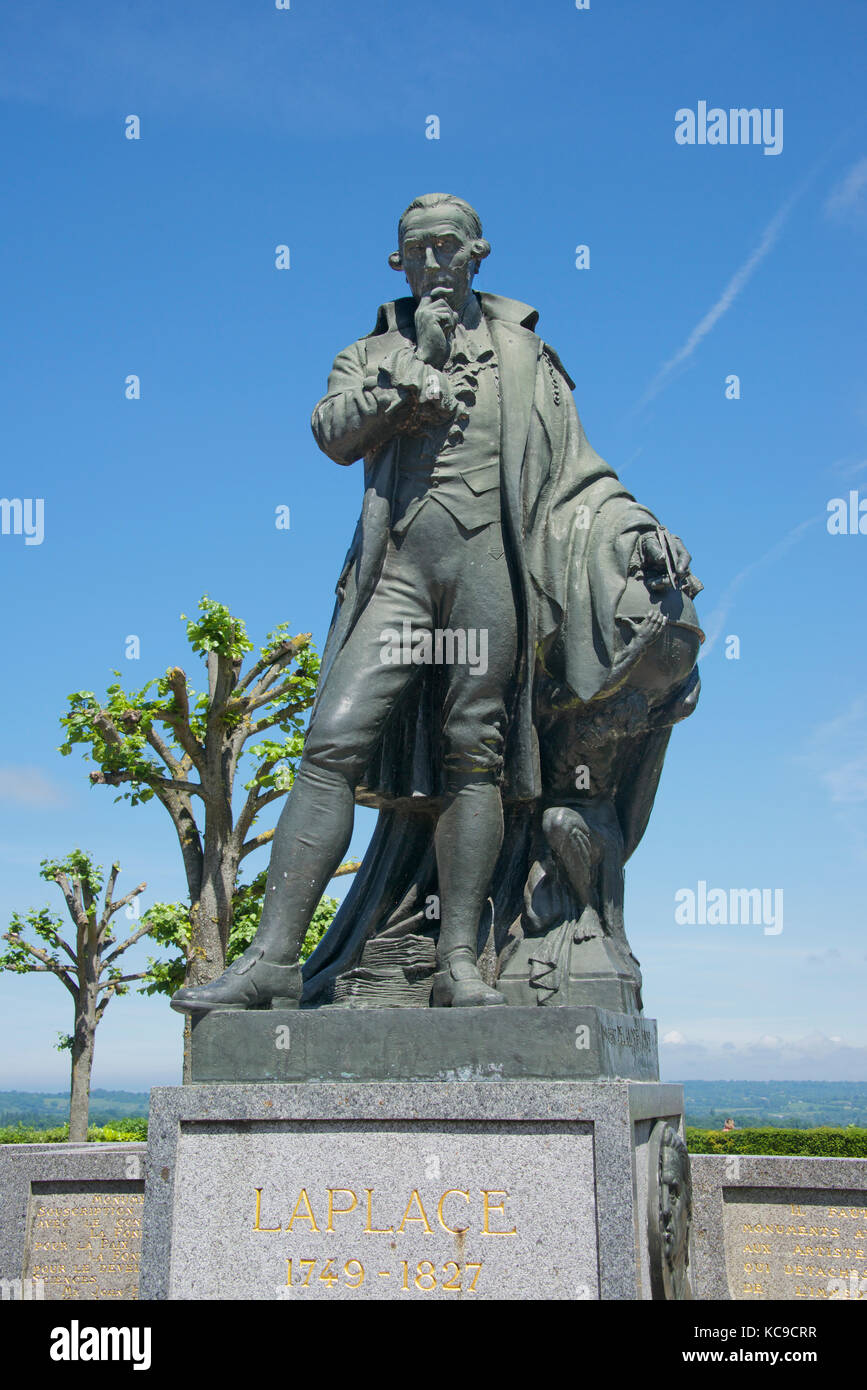 Statue Pierre-Simon Marquis de Laplace Beaumont-en-Auge Calvados Normandy France Stock Photo