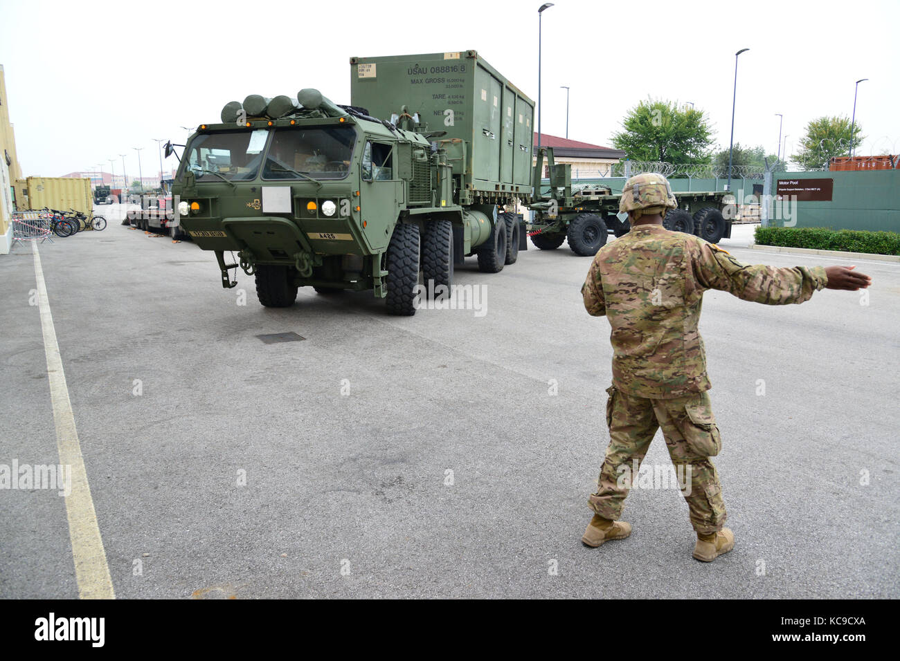 Army Convoy Operations Stock Photo