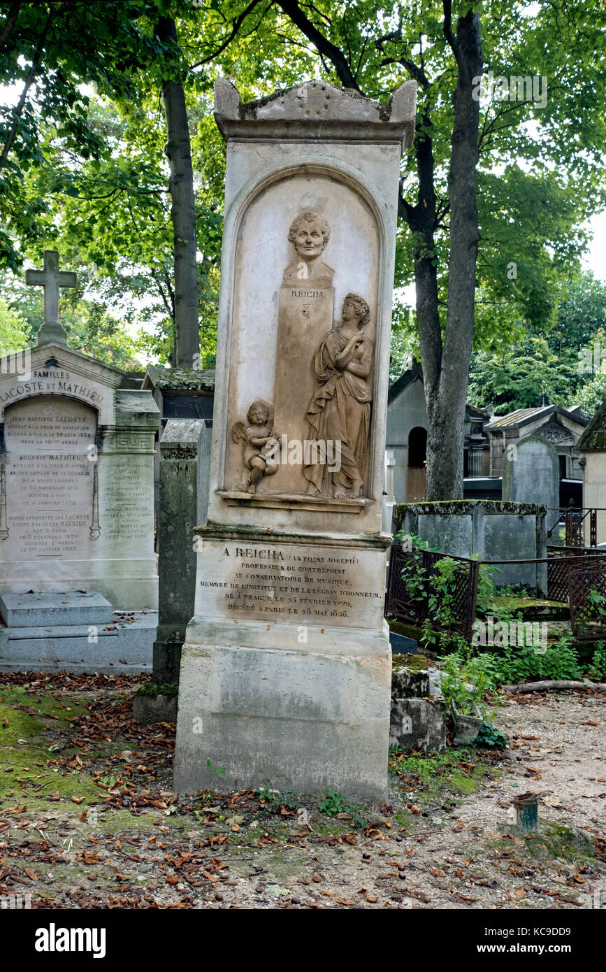 Grave of Czech composer Antoine Reicha (1770-1836) in Pere Lachaise cemetery, Paris, France. Stock Photo