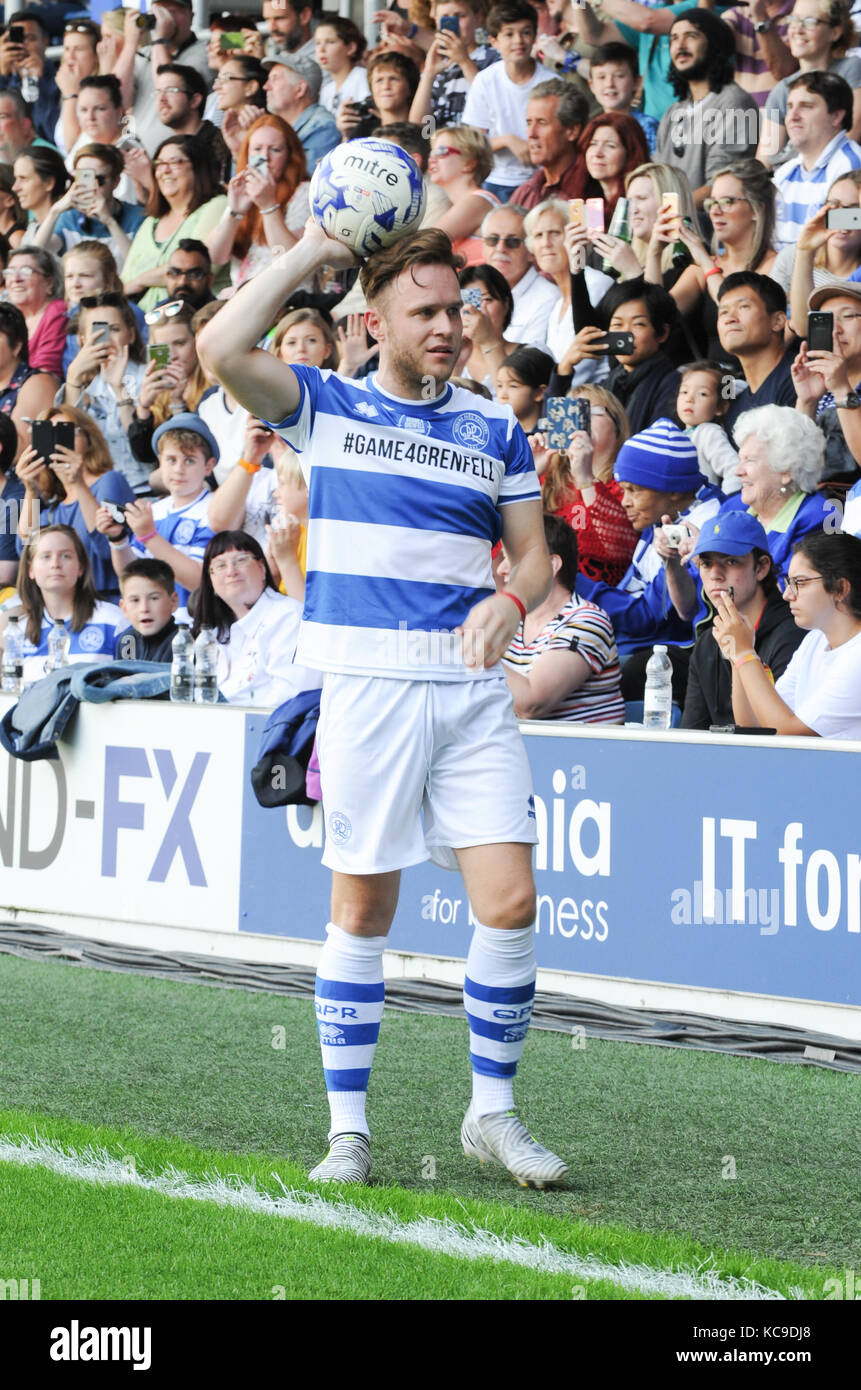 Game for Grenfell, at Loftus Road Stadium, celebrities, family members