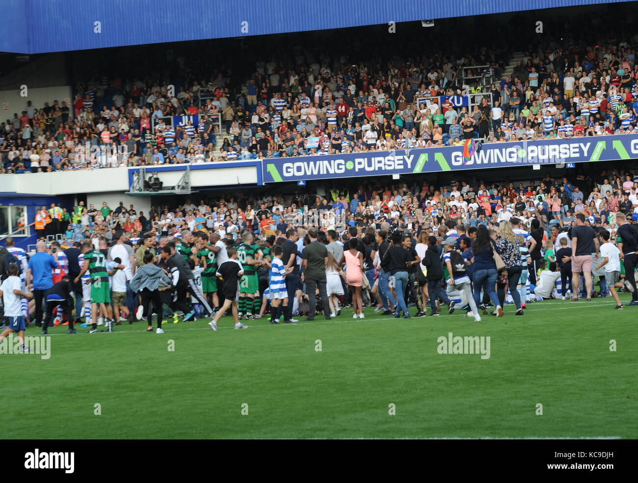Game for Grenfell, at Loftus Road Stadium, celebrities, family members from Grenfell and members of the emergency services took part tin the match, with a special half time performance by Rita Ora  Featuring: Game4Grenfell Where: London, United Kingdom When: 02 Sep 2017 Credit: WENN.com Stock Photo