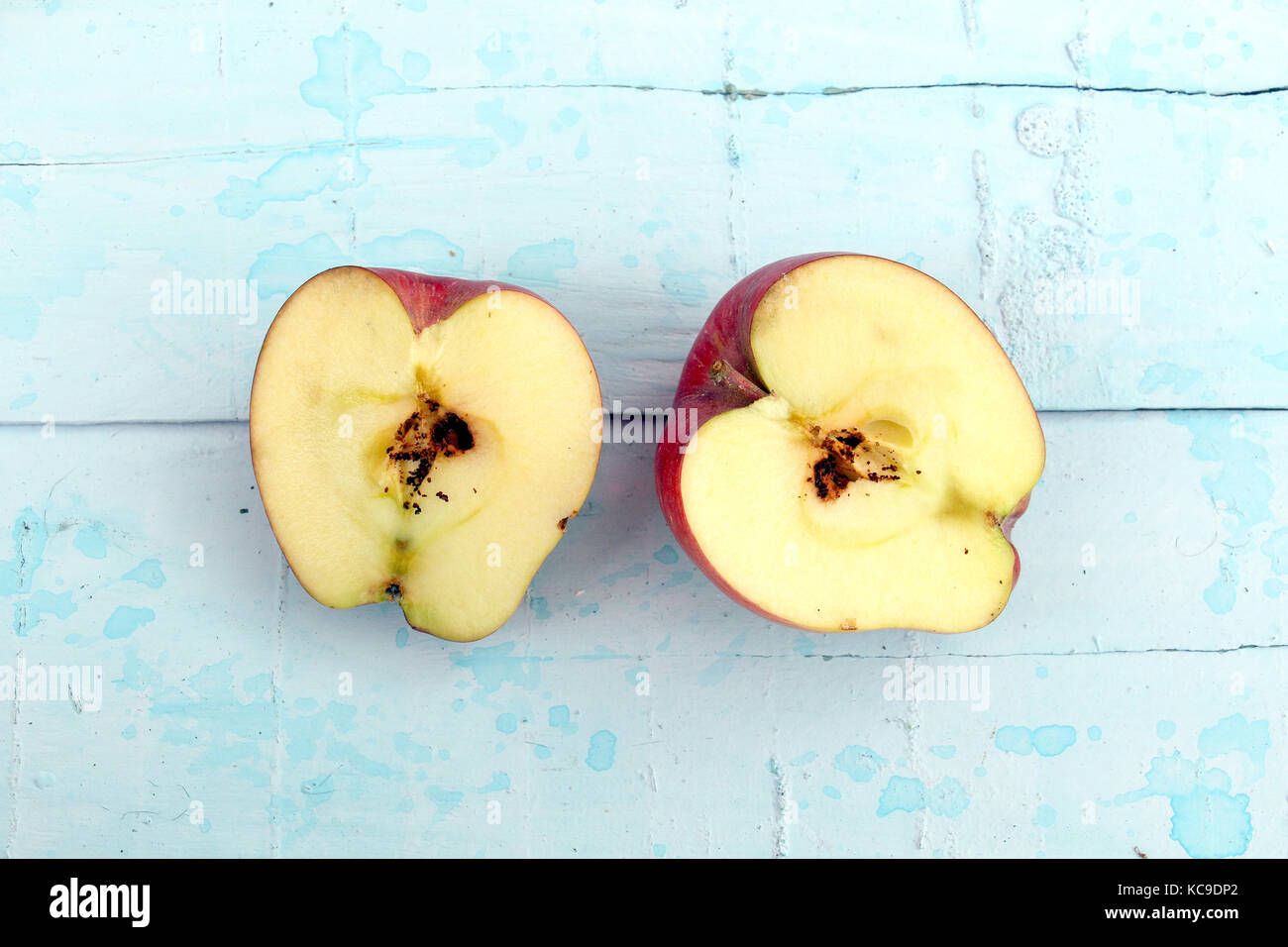 Rotten Apple with a Large Worm Stock Image - Image of oozing, overripe:  80511937