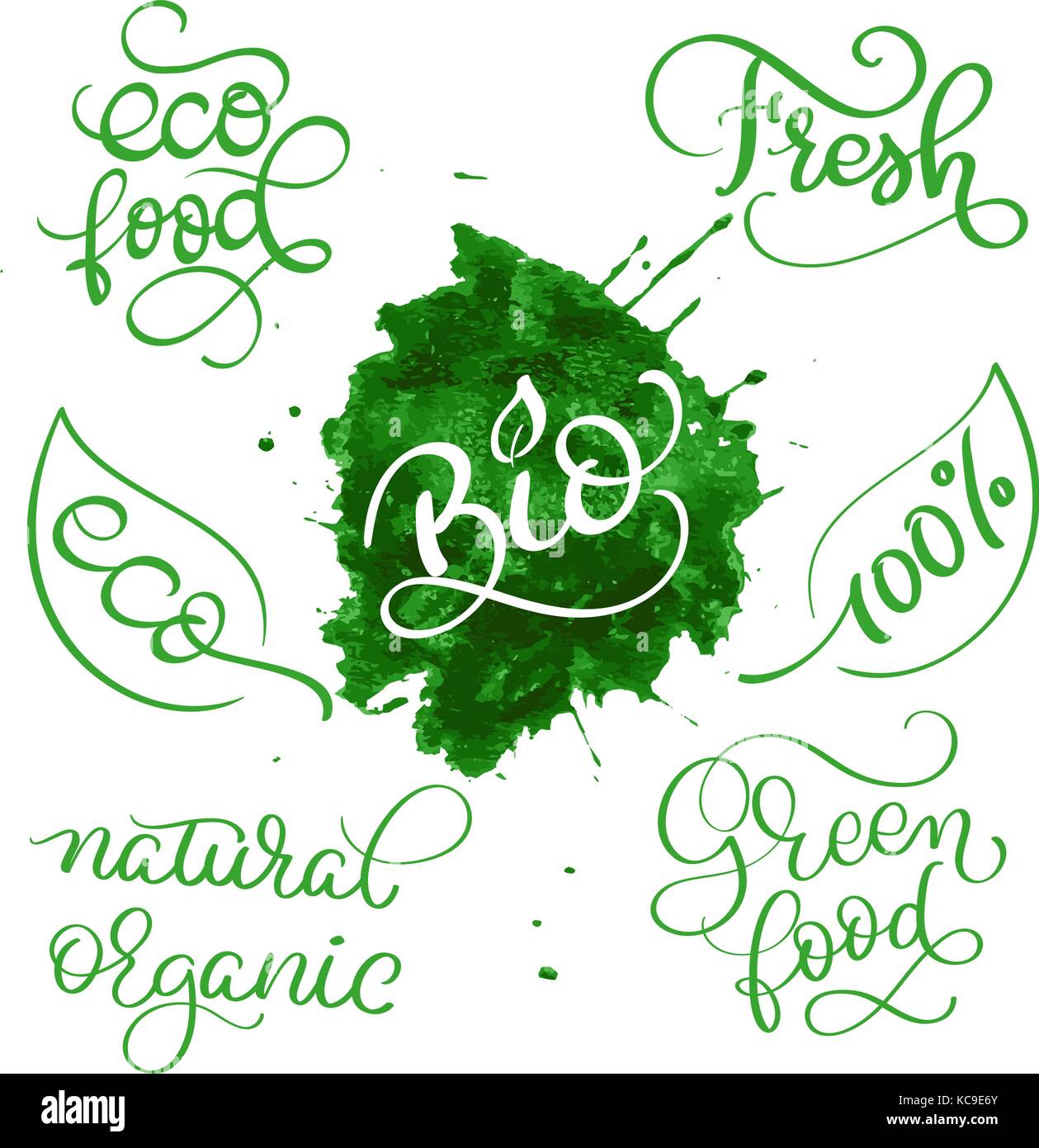 Modern vector set of healthy vegan, organic food labels, tags, emblems ...