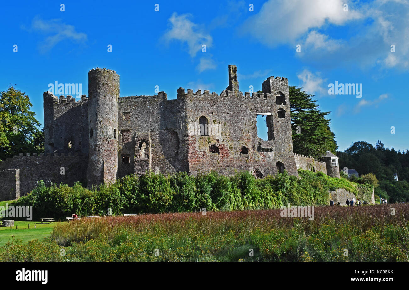 Laugharne Castle, Carmarthenshire, Wales Stock Photo