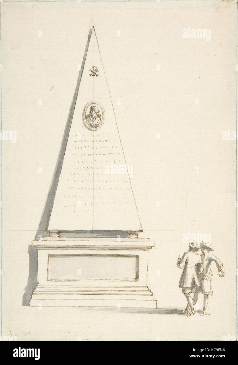 Funerary Monument with Two Male Figures (Santa Maria del Popolo, Cappella Chigi, Rome), Anonymous, Italian Stock Photo