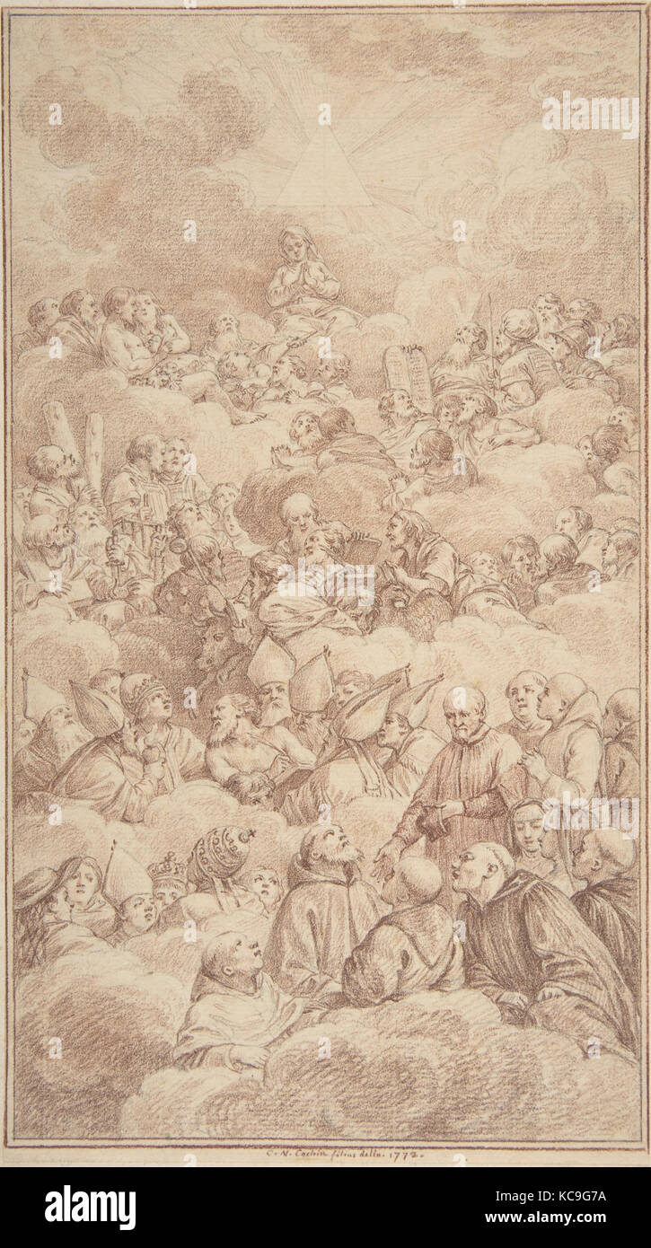 The Company of Saints in Glory, Charles Nicolas Cochin II, 1772 Stock