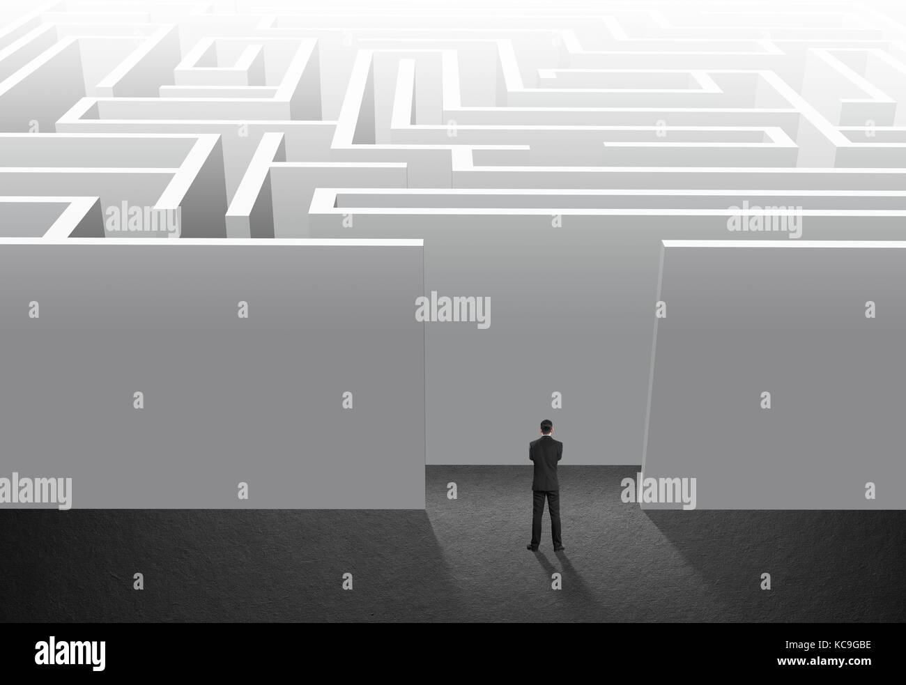 businessman-stand-in-maze-problem-and-solution-stock-photo-alamy