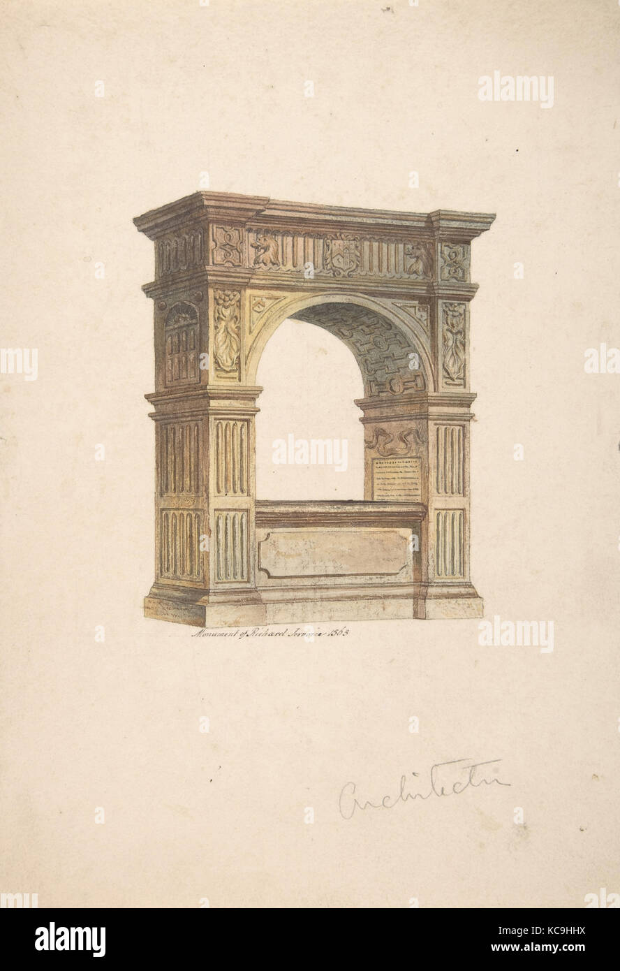 Monument of Richard Jervoice, 1563, Anonymous, British, 19th century, 19th century Stock Photo