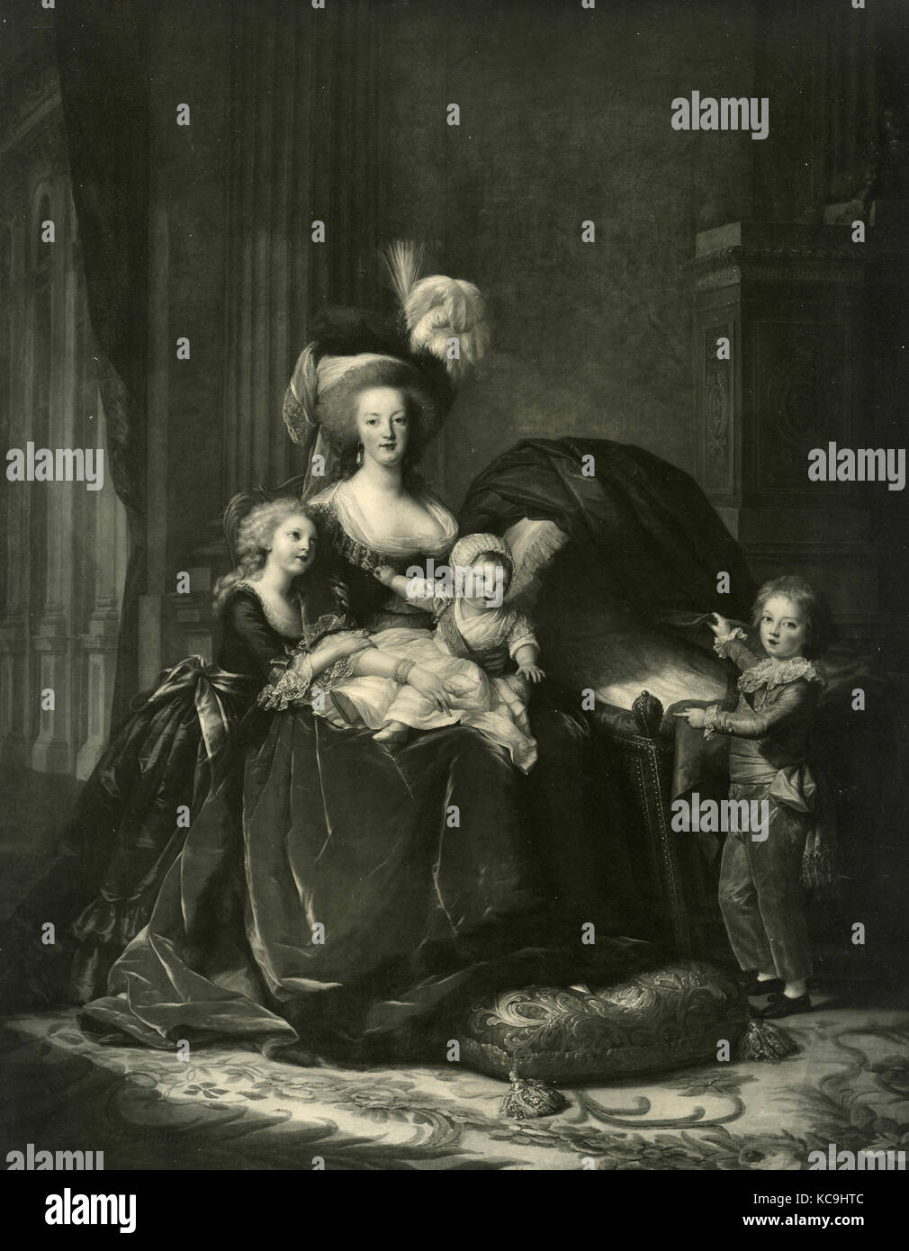 Marie Antoinette and her children, portrait by Elisabeth Le Brun Stock Photo