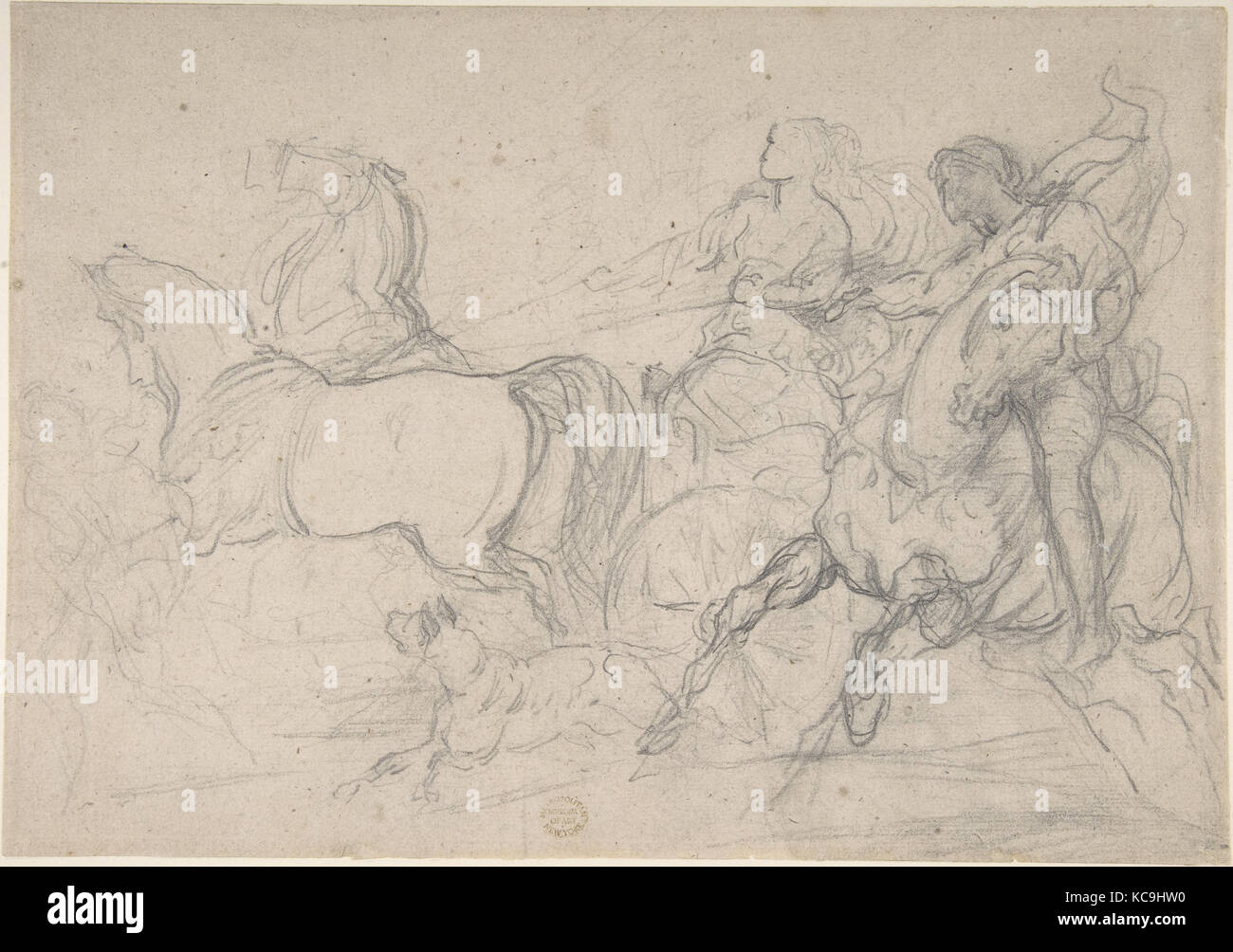 Charioteer and Horseman, Théodore Gericault, 1791–1824 Stock Photo