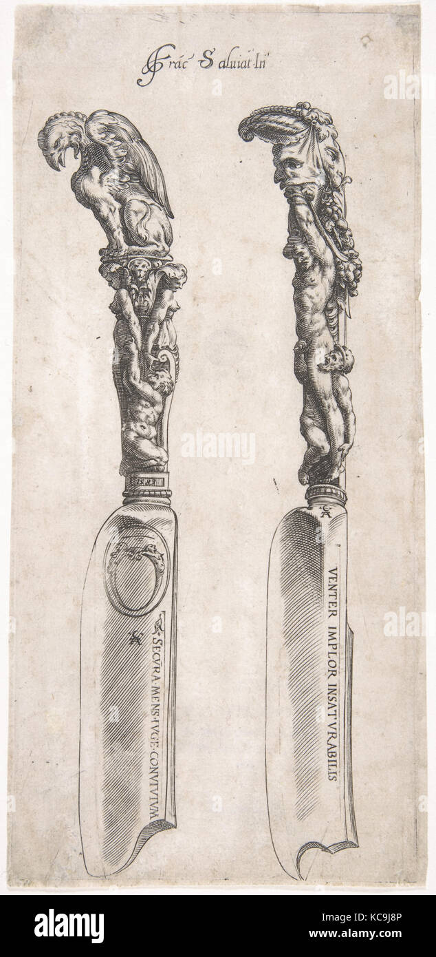 Design for Two Knife Handles, Cherubino Alberti, 1553–1615 Stock Photo