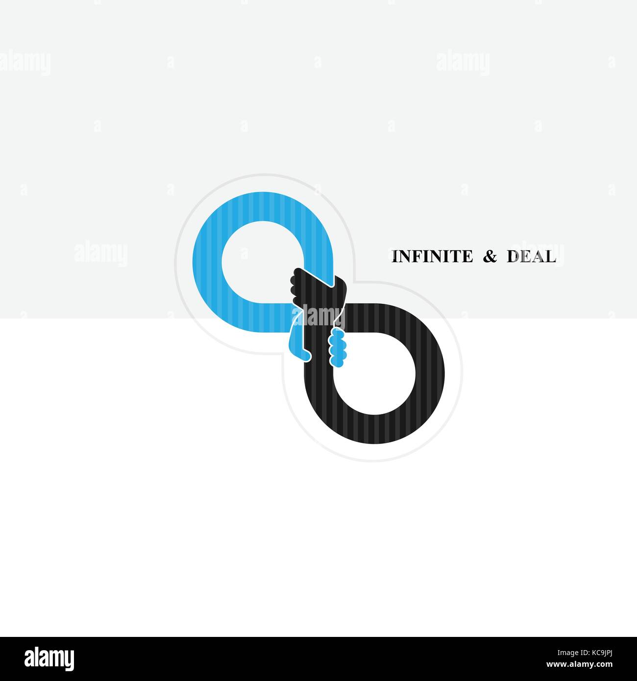 Hand sign and infinite logo elements design.Infinity sign.The best idea sign.Good idea logo.Vector illustration Stock Vector