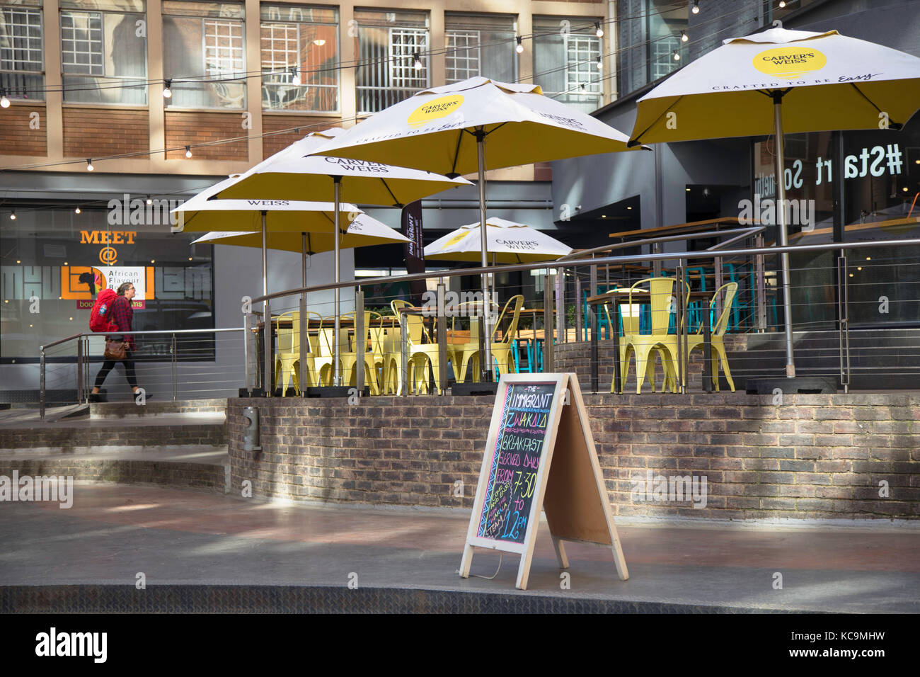 Cafe in Braamfontein, Johannesburg, Gauteng, South Africa Stock Photo