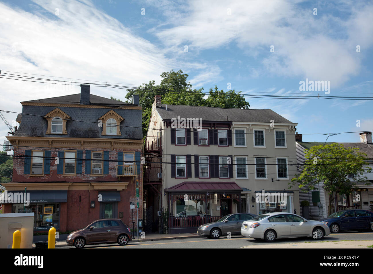 Shops Along bridge Street in Lambertville NJ USA Stock Photo Alamy