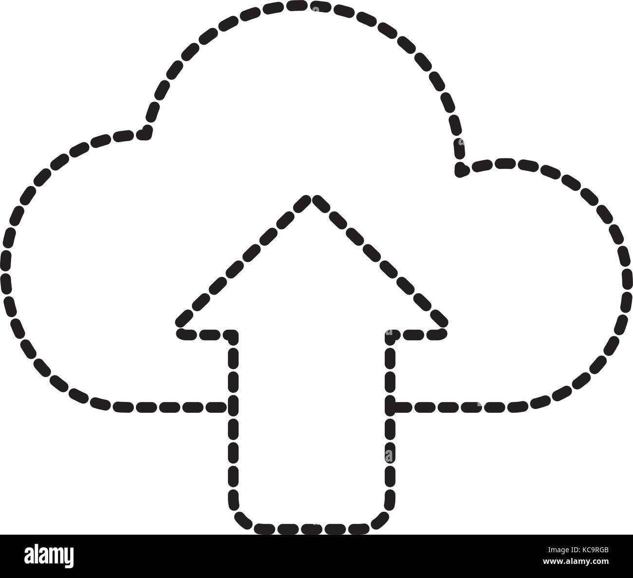 dotted shape cloud data digital technology server Stock Vector Image ...