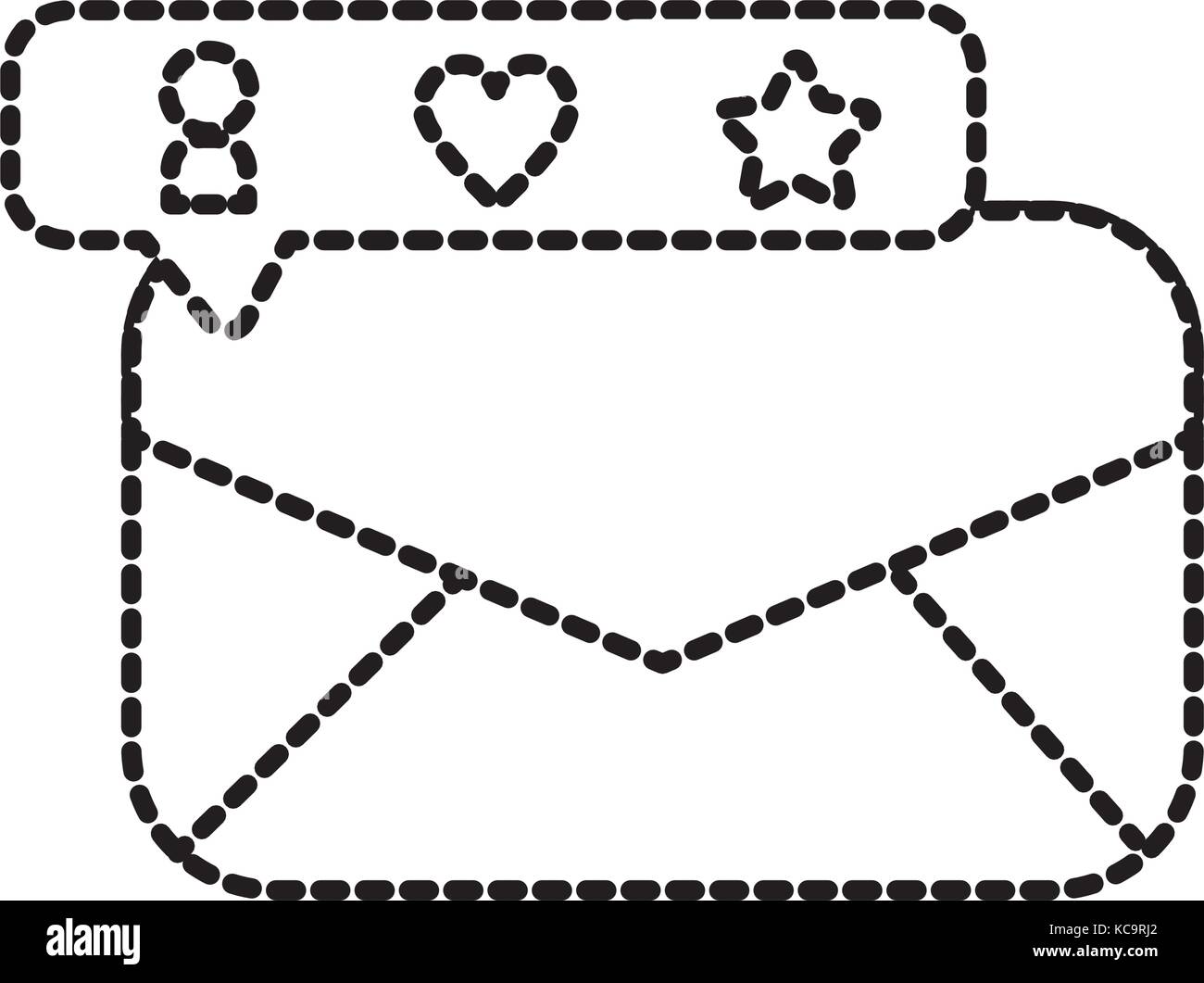 dotted shape e-mail message and bar chat bubble Stock Vector Image ...