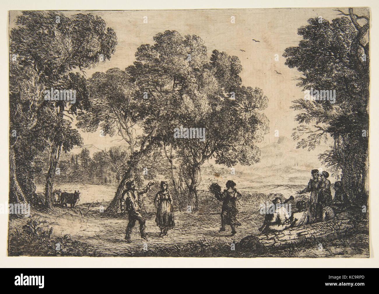 The Country Dance (Small Plate), Claude Lorrain, ca. 1637 Stock Photo