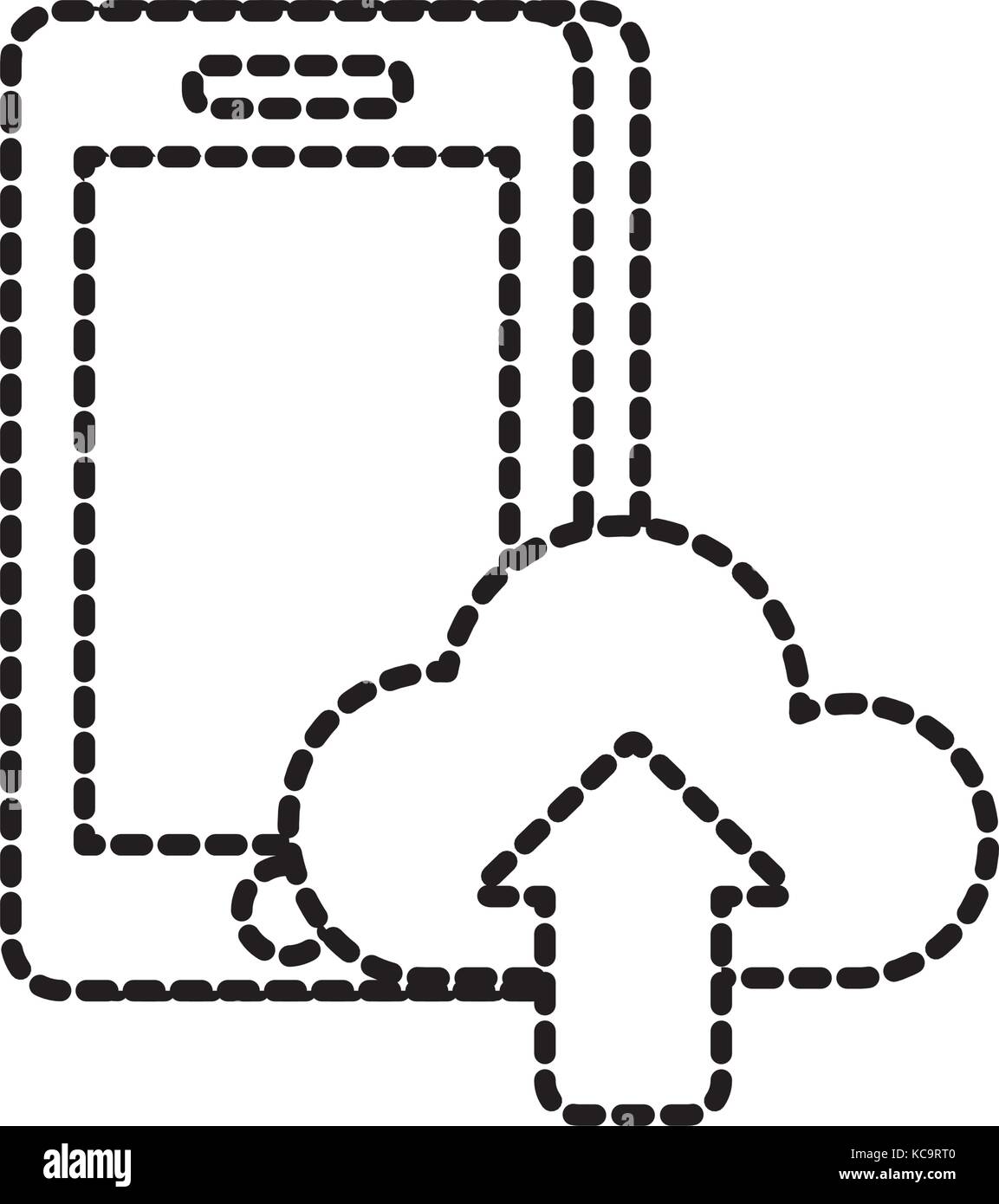 dotted shape smartphone technology with cloud data icon Stock Vector ...