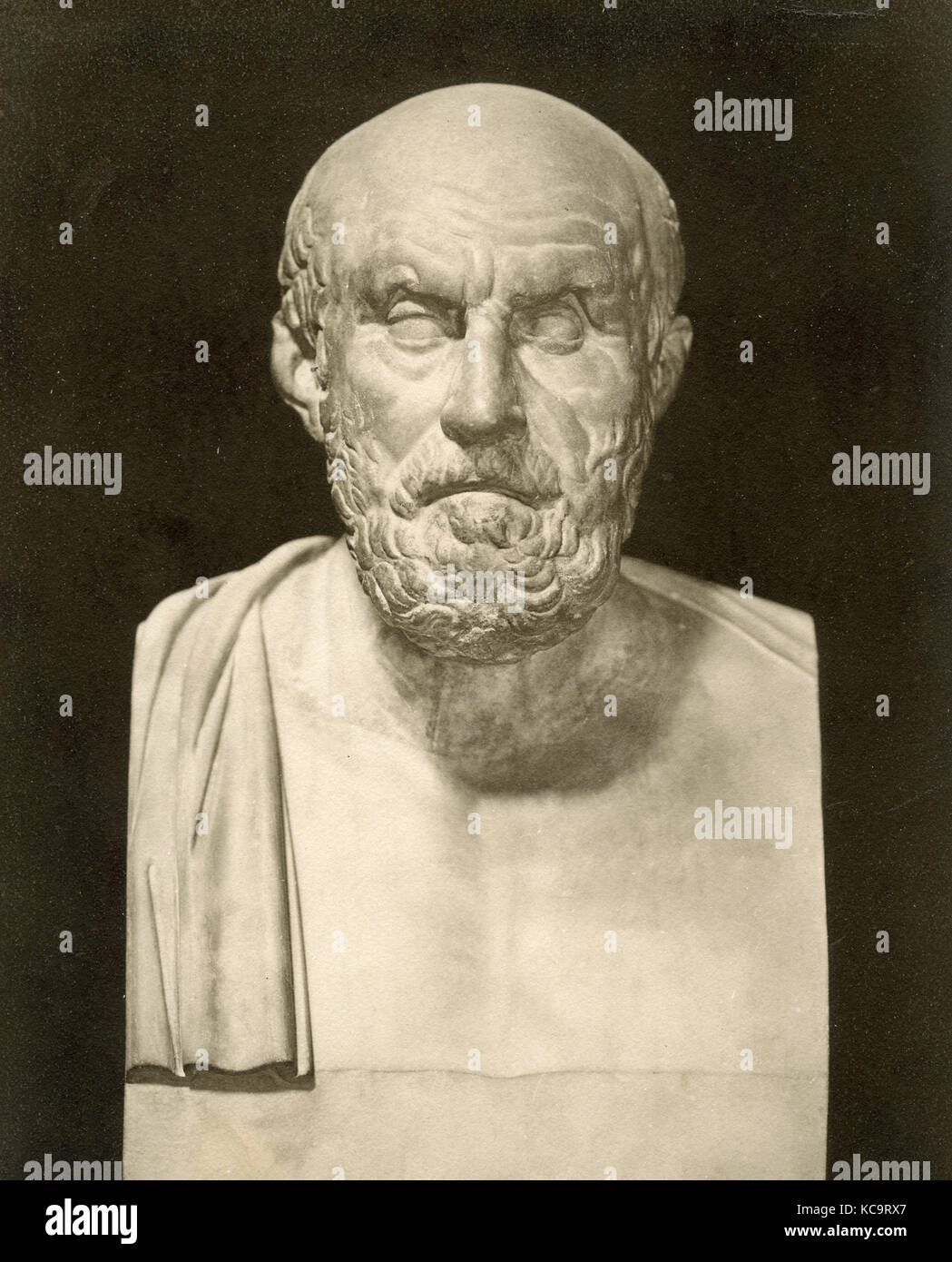 Hippocrates, marble head Stock Photo