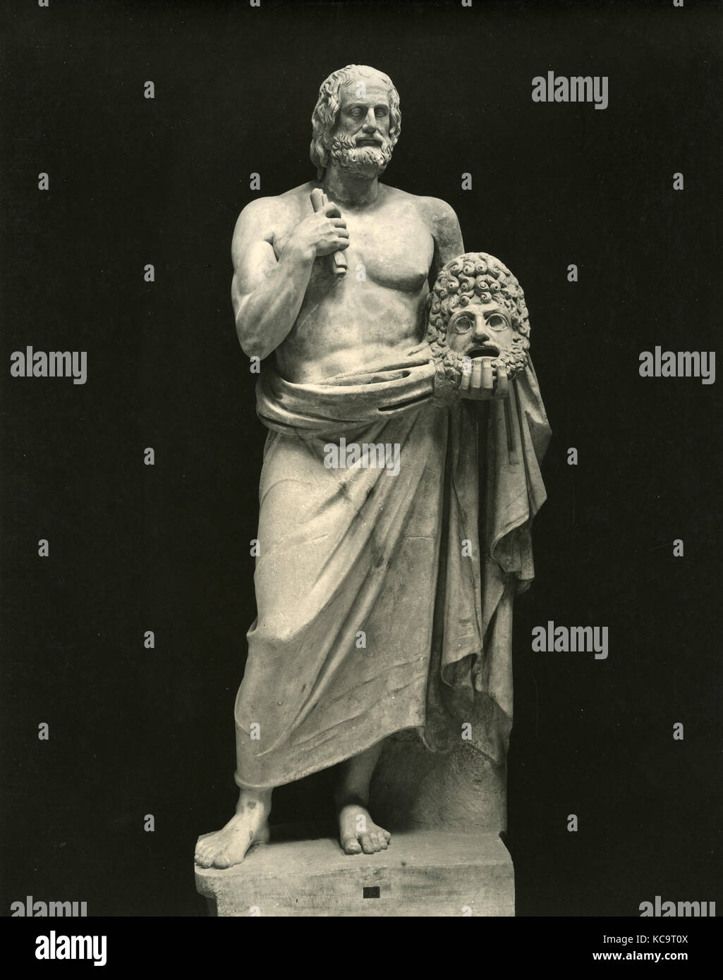 Euripides, marble statue Stock Photo