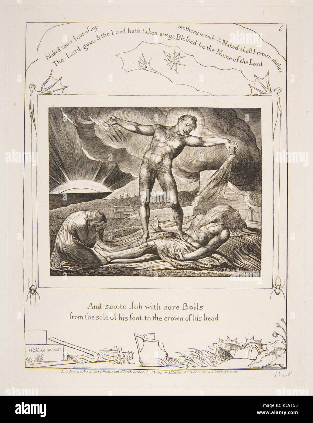 Satan Smiting Job with Boils, from Illustrations of the Book of Job
