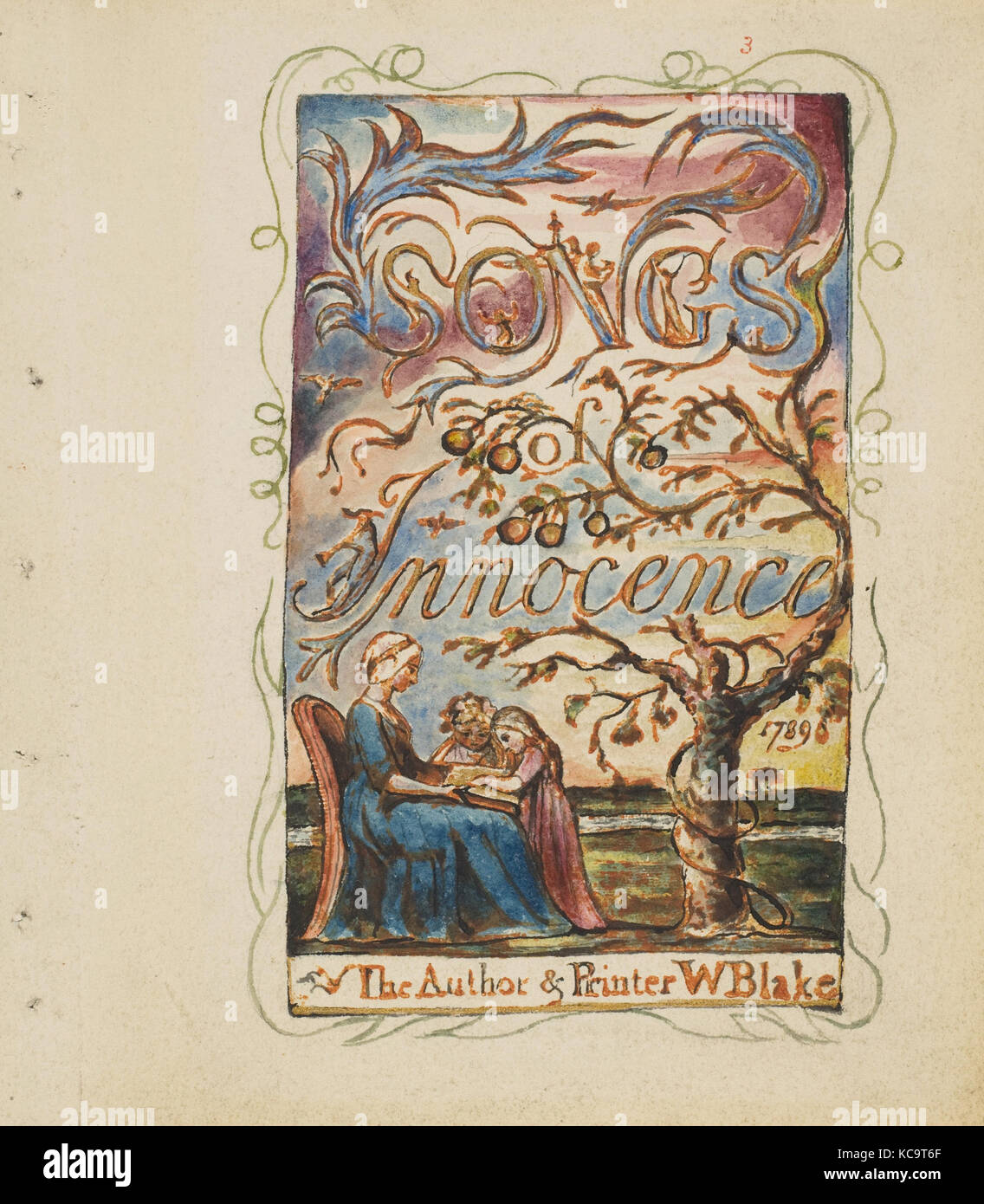Songs of Innocence: Title Page, William Blake, ca. 1825 Stock Photo