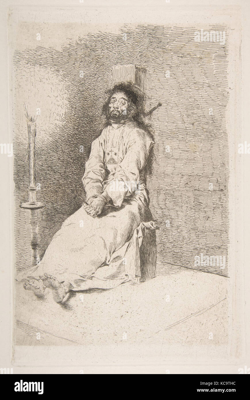 The garroted man (El agarrotado), 1778–80, Etching and burin, Plate: 12 15/16 × 8 3/8 in. (32.8 × 21.3 cm), Prints, Goya Stock Photo