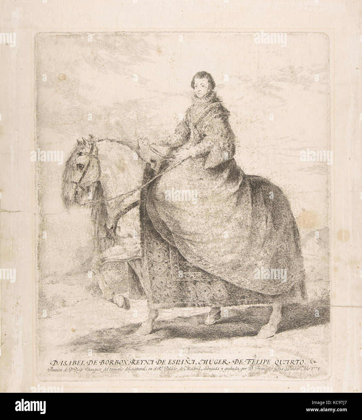 Isabel of Bourbon, Queen of Spain and wife of Philip IV (D. Isabel de Borbon, Reyna de España, muger de Felipe Quarto), Goya Stock Photo
