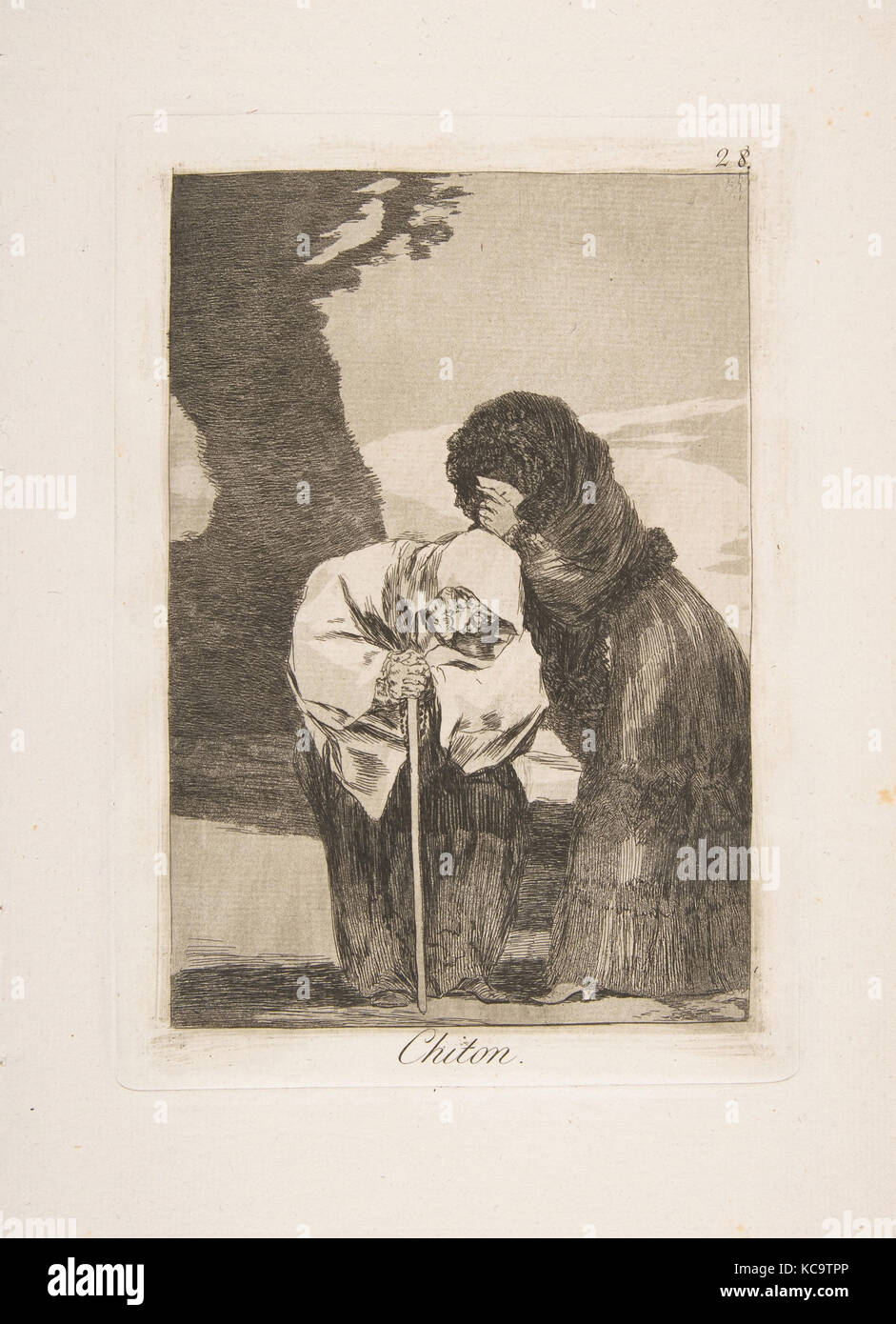 Plate 28 from 'Los Caprichos': Hush (Chiton.), Goya, 1799 Stock Photo