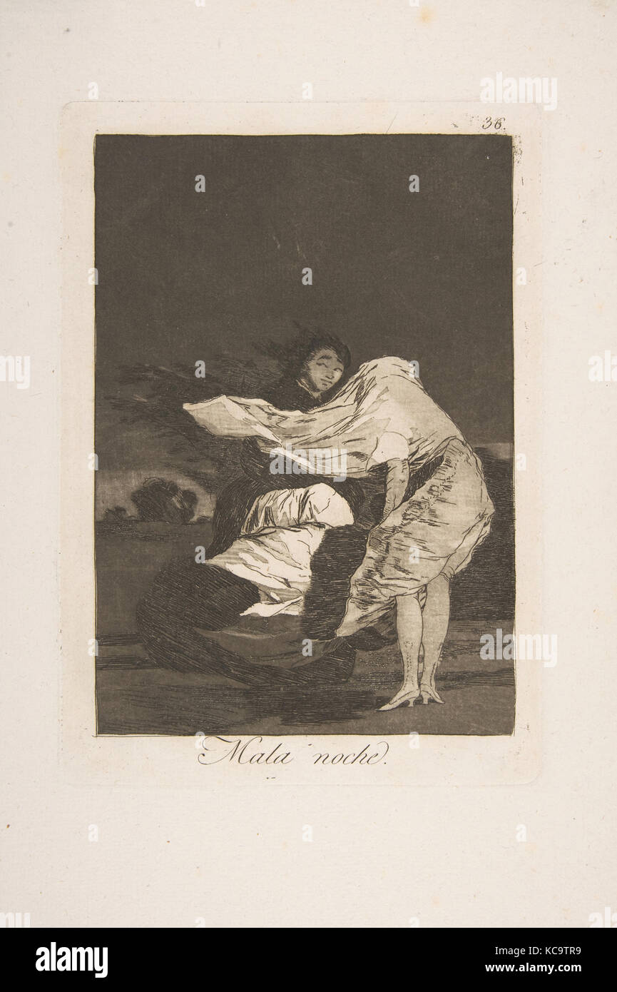 Plate 36 from 'Los Caprichos: A bad night (Mala noche.), Goya, ca. 1797–99 Stock Photo