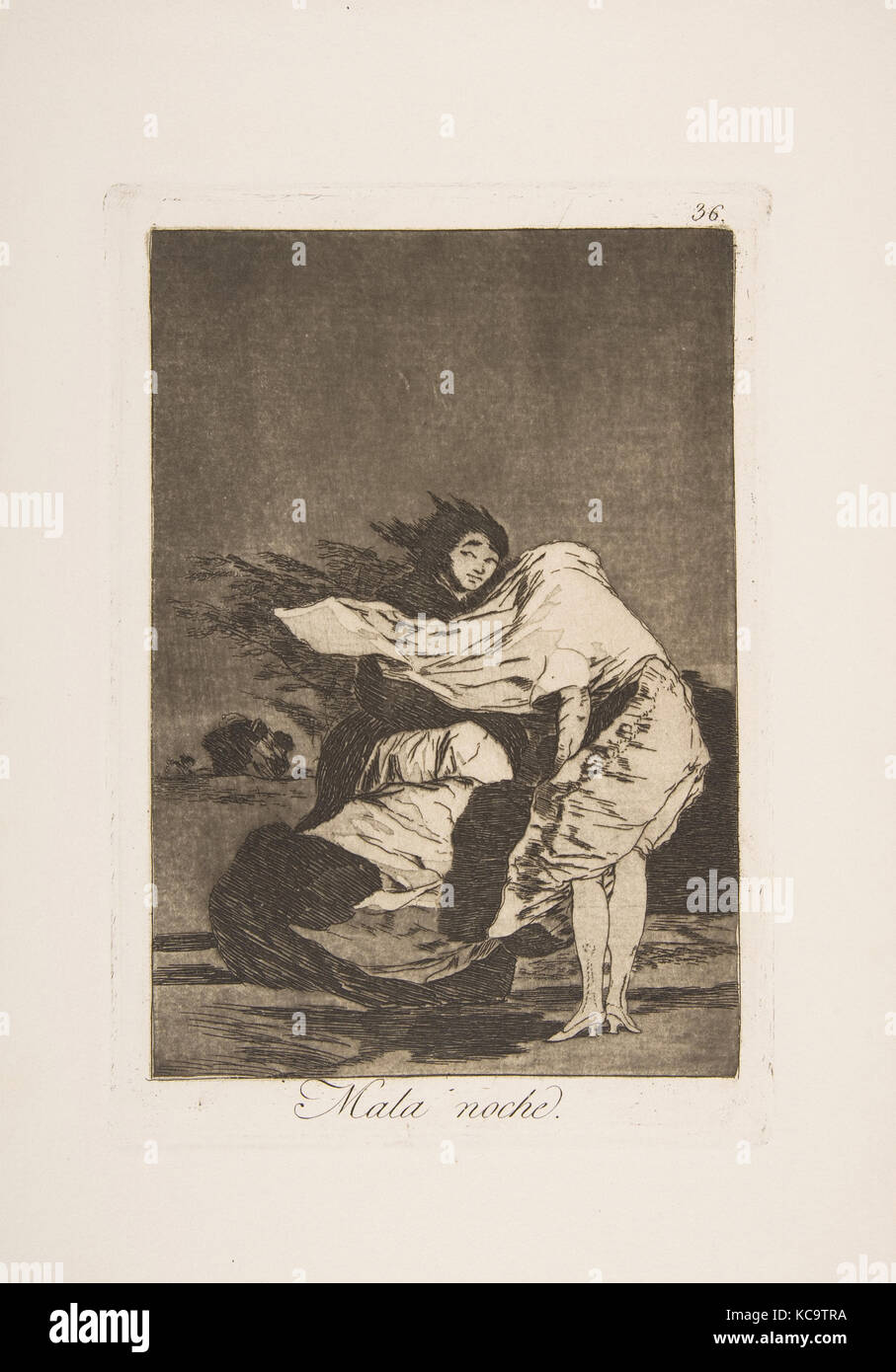 Plate 36 from 'Los Caprichos: A bad night (Mala noche.), Goya, 1881–86 Stock Photo