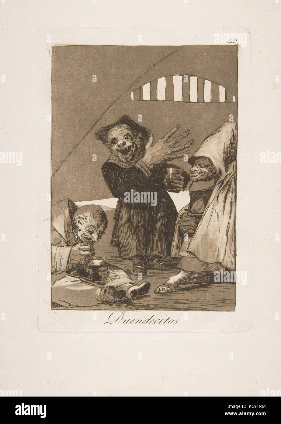 Plate 49  from 'Los Caprichos': Hobgoblins (Duendecitos.), Goya, 1799 Stock Photo