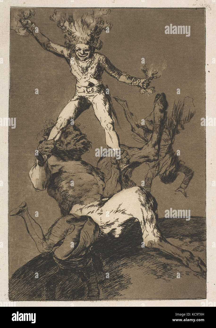 Plate 56 from 'Los Caprichos':To rise and to fall (Subir y bajar.), Goya, 1799 Stock Photo