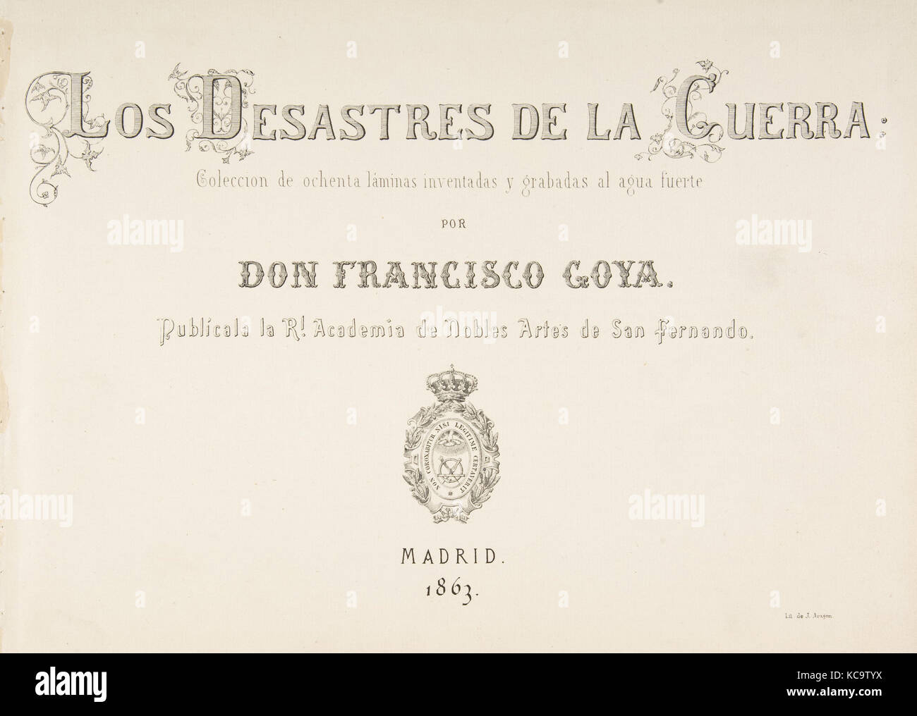 The Disasters of War (Los Desastres de la Guerra), title page, Goya, 1810–20, published 1863 Stock Photo