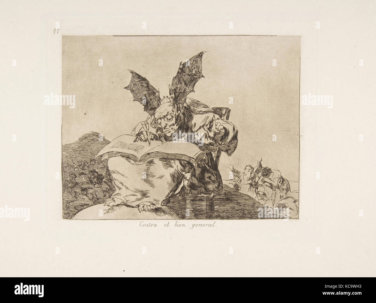 Plate 71  from 'The Disasters of War' (Los Desastres de la Guerra): Against the common good' (Contra el bien general.), Goya Stock Photo