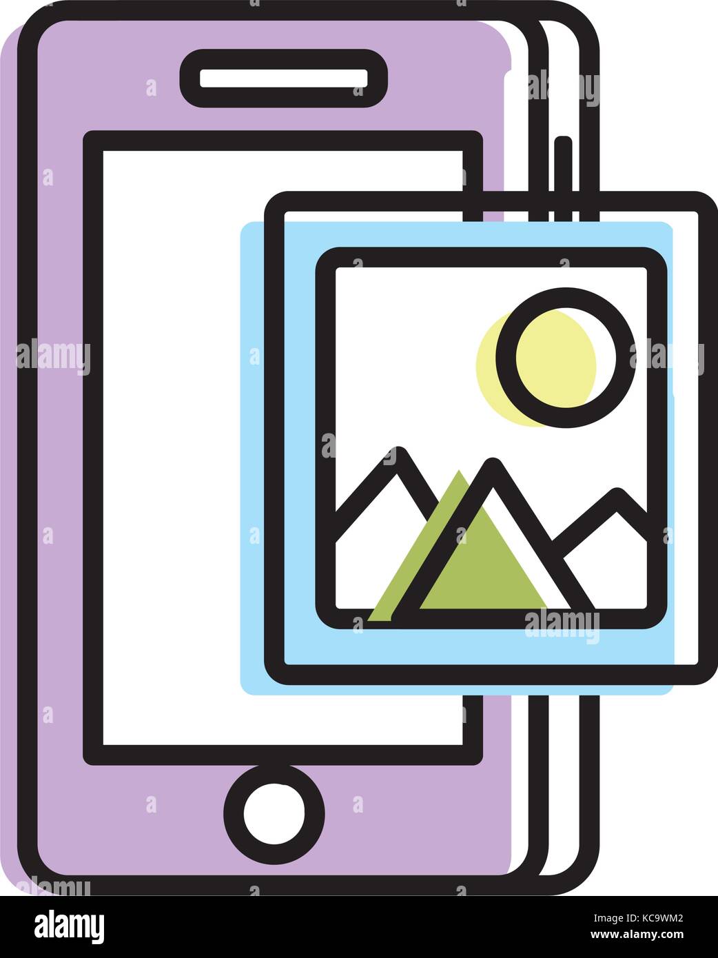 smartphone technology with picture icon Stock Vector Image & Art - Alamy