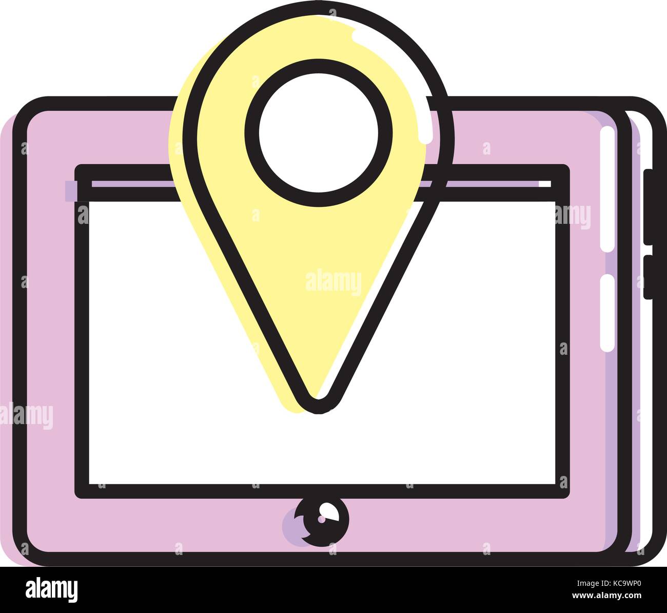 Tablet Computer Map Icon tablet technology with location map symbol Stock Vector Image & Art - Alamy