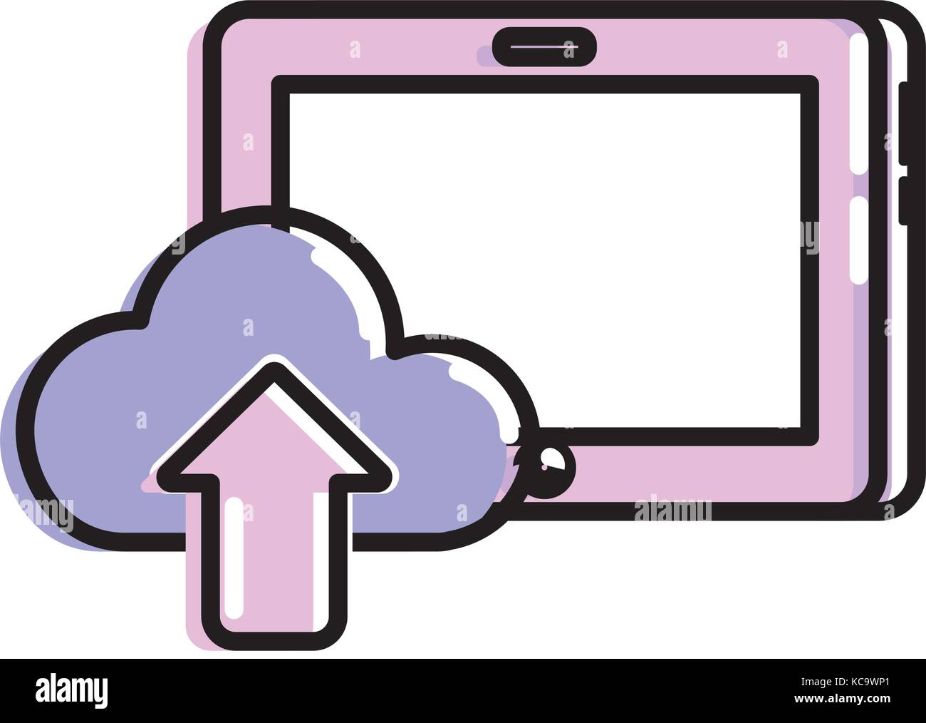 tablet technology with cloud data icon Stock Vector Image & Art - Alamy