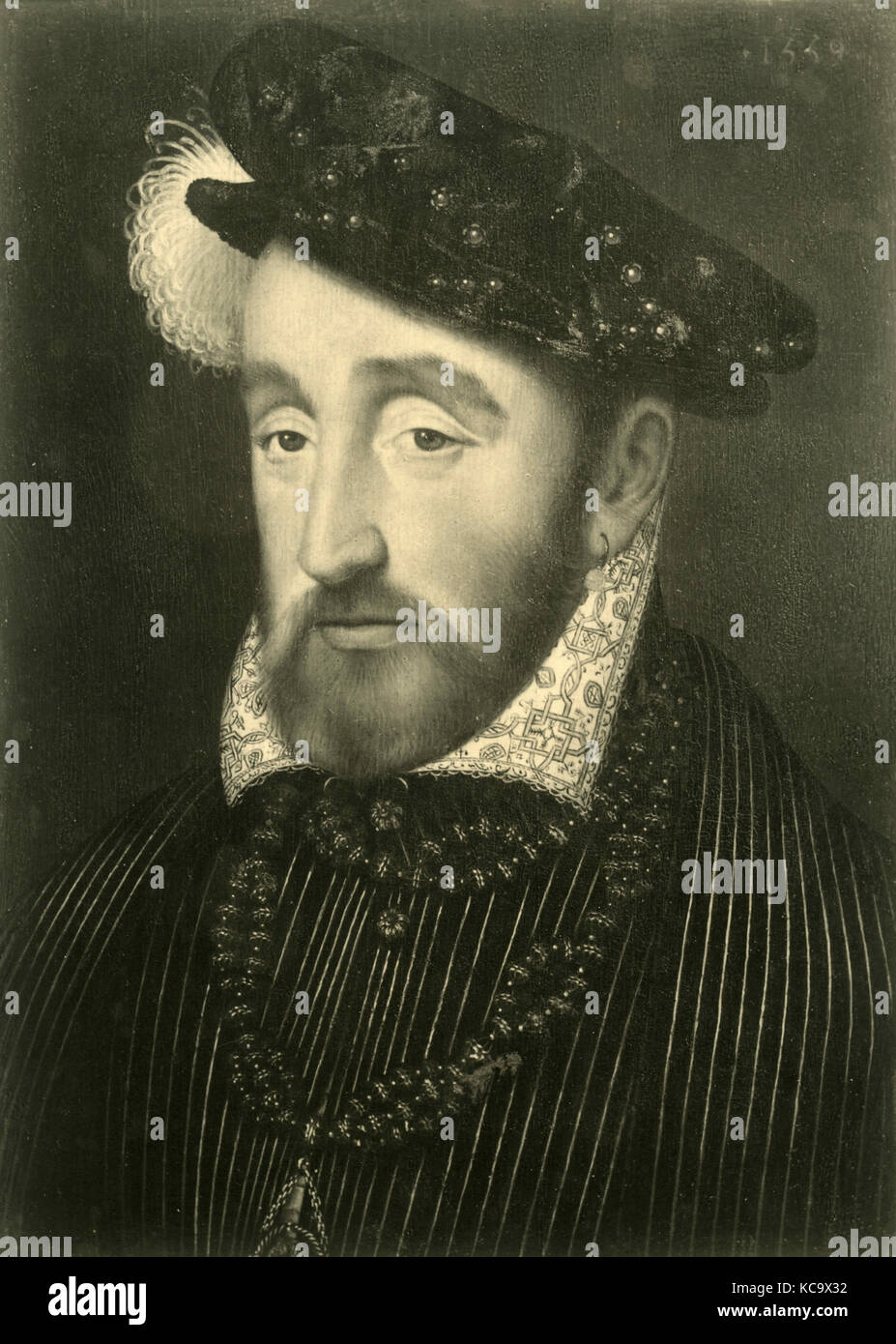 Portrait of Henry the II king of France, painting by Francis Clouet Stock Photo