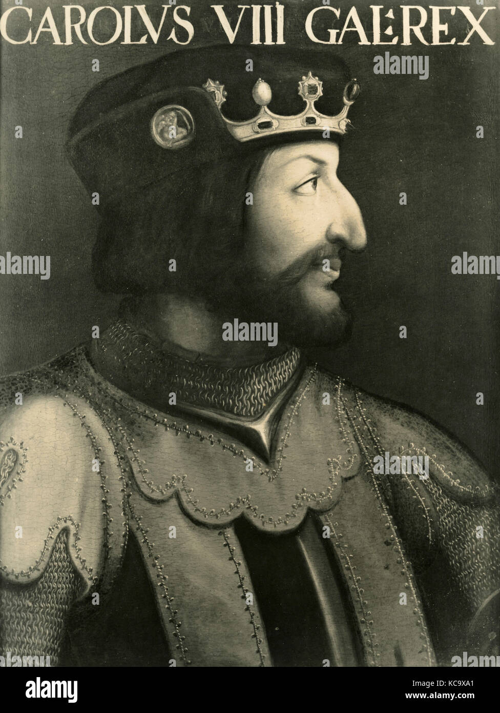 Portrait of Charles the VIII king of France, painting by unknown Stock Photo
