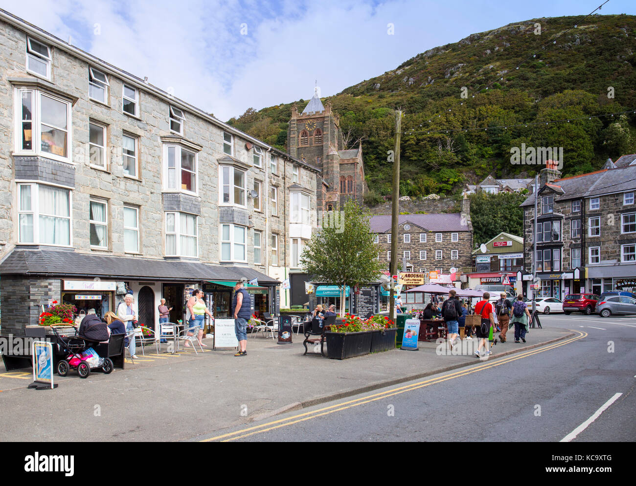 Beach Road in the town centre of Barmouth Gwynedd Wales UK Stock Photo