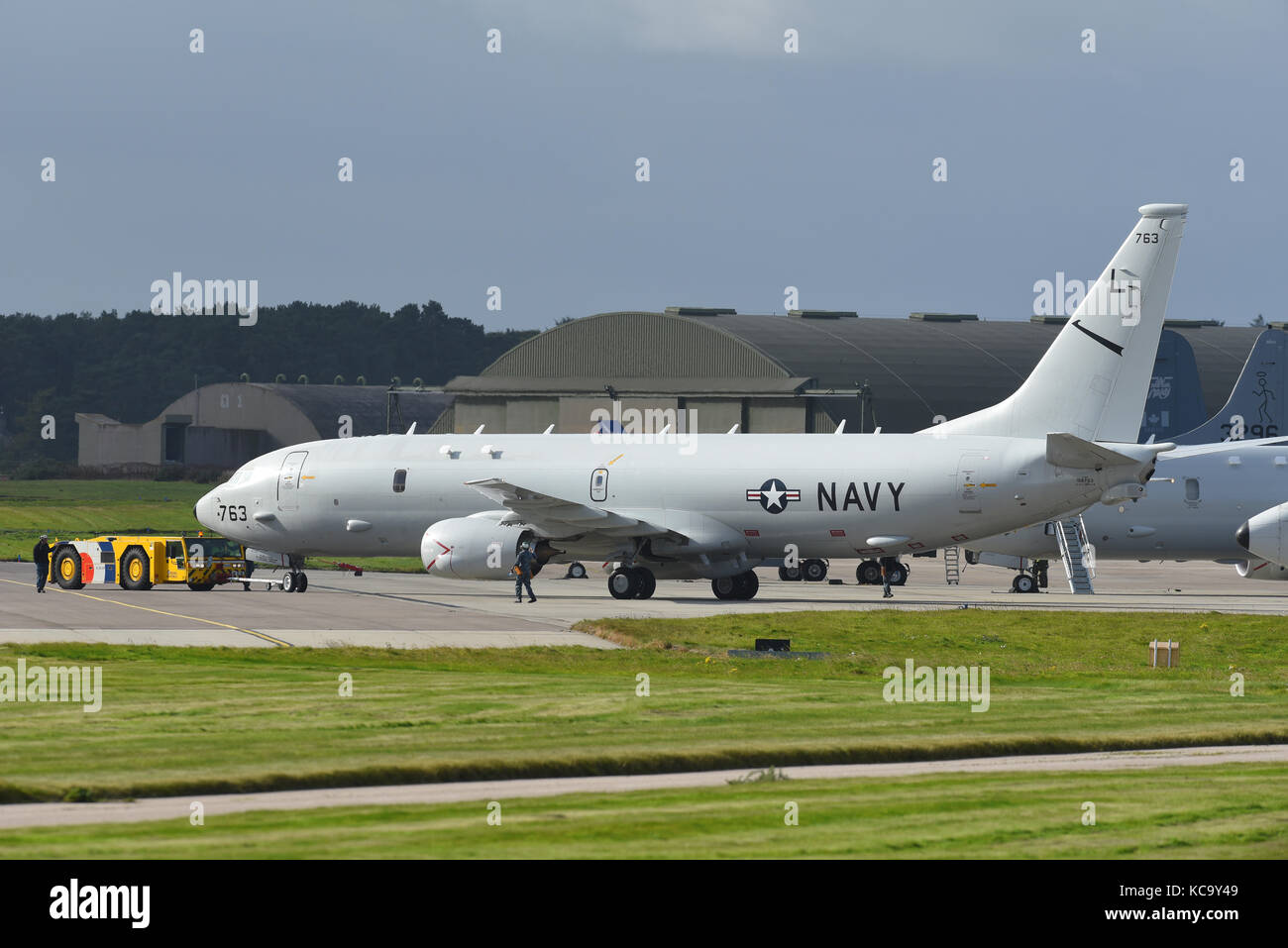 2017 Joint Warrior Exercise Maritime Aircraft gather at RAF Lossiemouth in October prior to participating over North West Scotland. Stock Photo