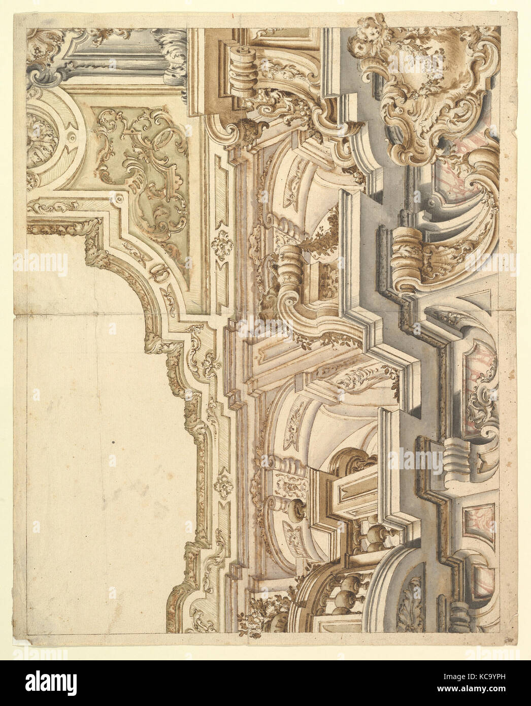 Design for a cornice., Anonymous, Italian, Piedmontese, 18th century, 1700–1780  Stock Photo - Alamy