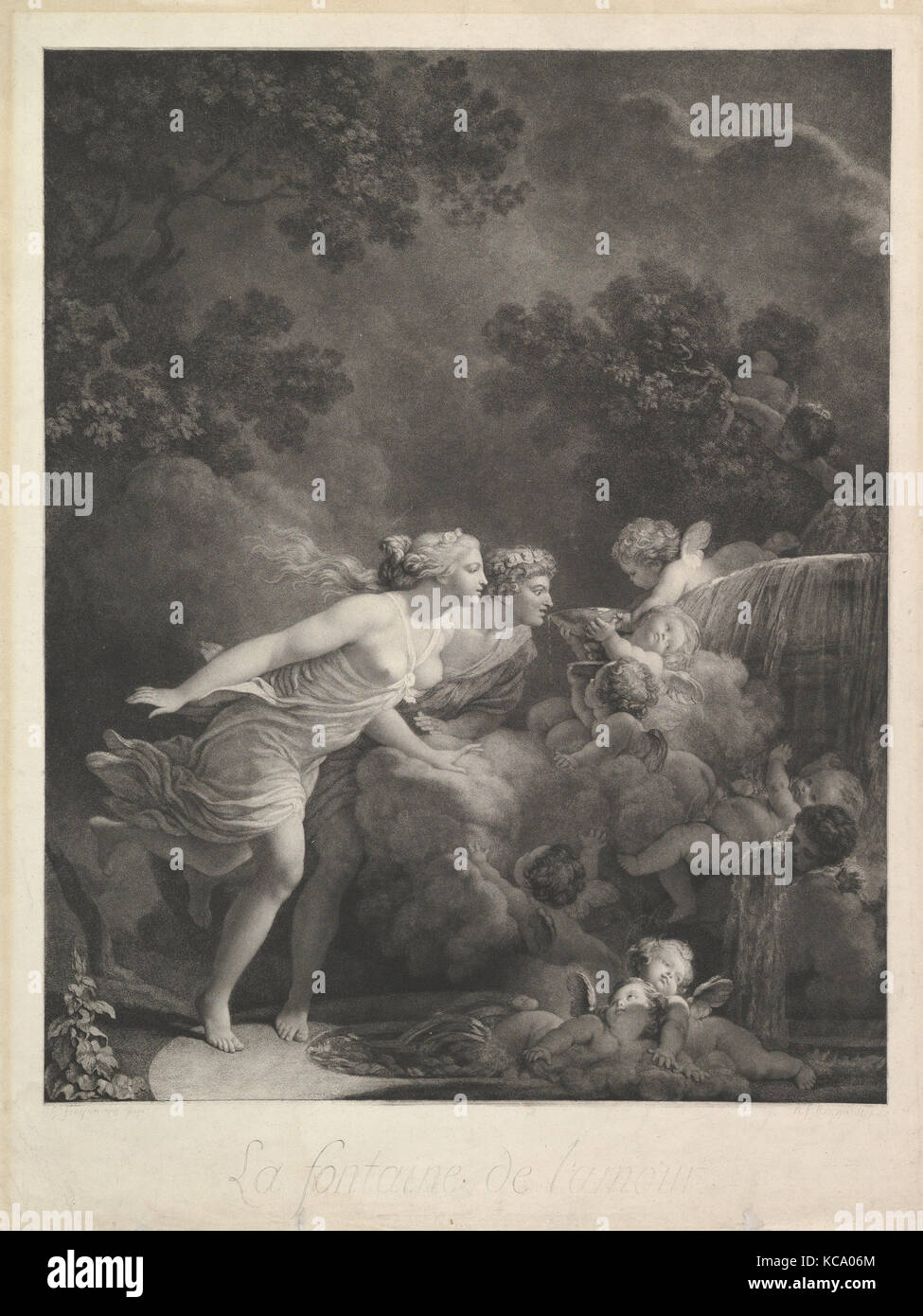 La Fontaine d'Amour, After Jean Honoré Fragonard, 1785 Stock Photo