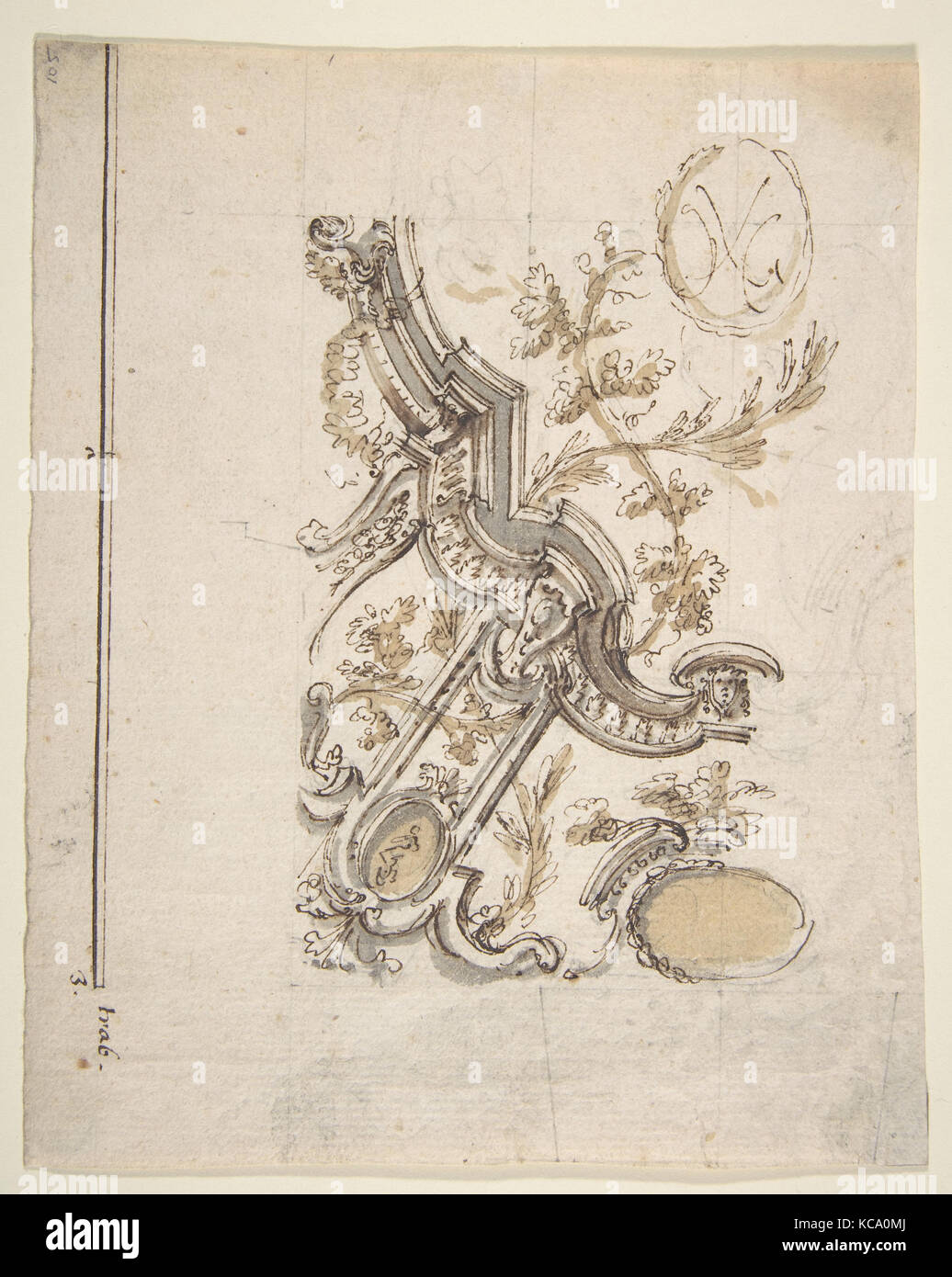 Ornamental Design(?), Workshop of Leonardo Marini, 18th century Stock Photo