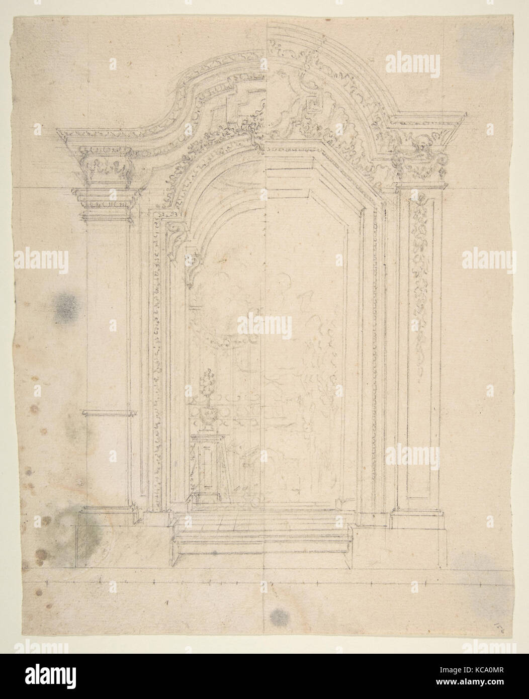 Design for Stage Set, Workshop of Leonardo Marini, 18th century Stock Photo